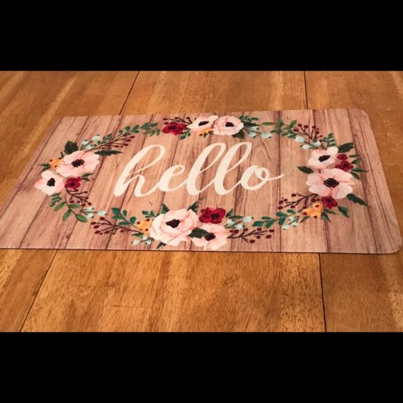Spring Hello Floral Welcome Mat - Picture 2 of 6